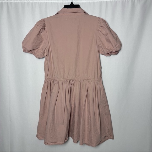 Deluc Gasus women’s mini dress XS Pink Romantic Puff Sleeves Preppy Babydoll - Picture 3 of 9